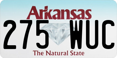 AR license plate 275WUC
