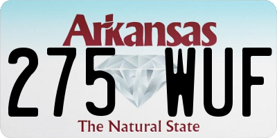 AR license plate 275WUF