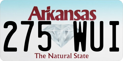 AR license plate 275WUI