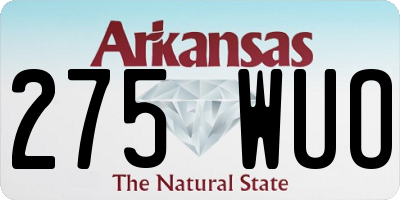 AR license plate 275WUO