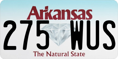 AR license plate 275WUS