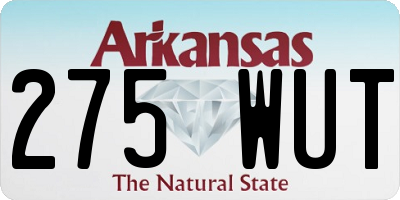 AR license plate 275WUT