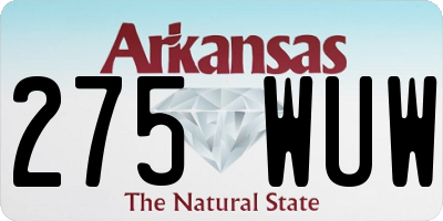AR license plate 275WUW