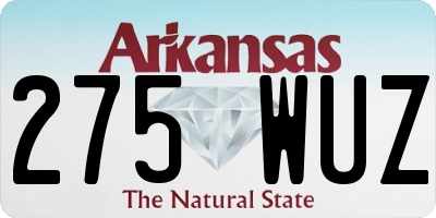 AR license plate 275WUZ