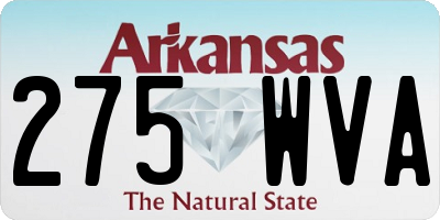 AR license plate 275WVA