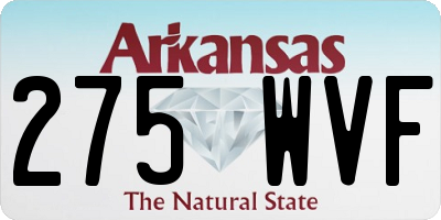 AR license plate 275WVF
