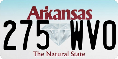 AR license plate 275WVO