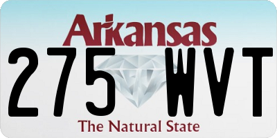 AR license plate 275WVT