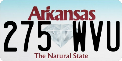 AR license plate 275WVU