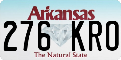 AR license plate 276KRO