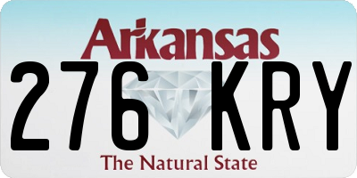 AR license plate 276KRY