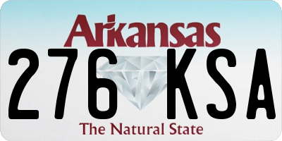 AR license plate 276KSA