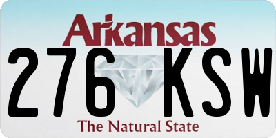 AR license plate 276KSW