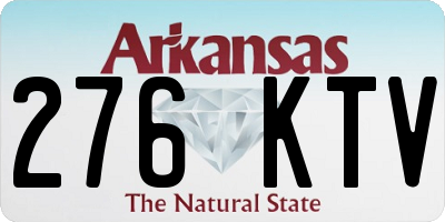 AR license plate 276KTV
