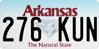 AR license plate 276KUN