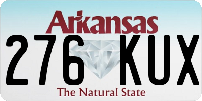 AR license plate 276KUX