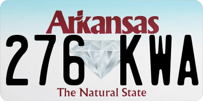 AR license plate 276KWA