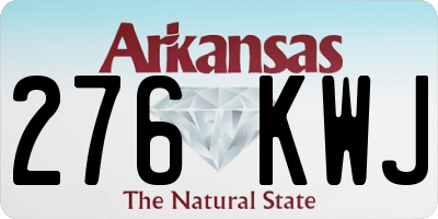 AR license plate 276KWJ