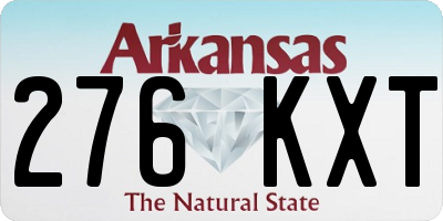 AR license plate 276KXT