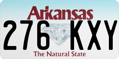 AR license plate 276KXY