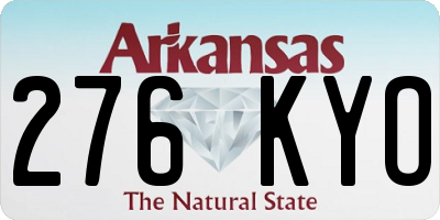 AR license plate 276KYO