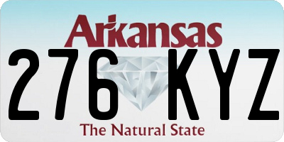 AR license plate 276KYZ