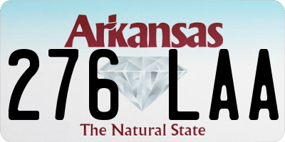 AR license plate 276LAA