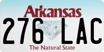 AR license plate 276LAC