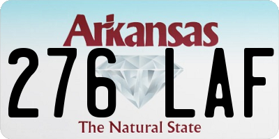 AR license plate 276LAF