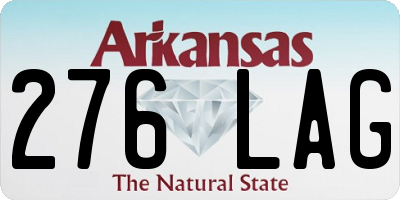 AR license plate 276LAG