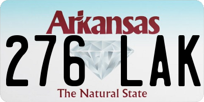 AR license plate 276LAK