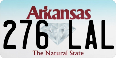 AR license plate 276LAL