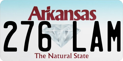 AR license plate 276LAM