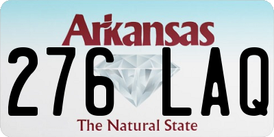 AR license plate 276LAQ