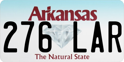 AR license plate 276LAR