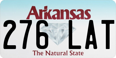 AR license plate 276LAT