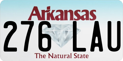 AR license plate 276LAU