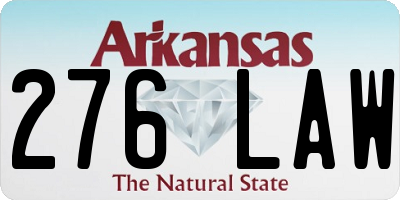 AR license plate 276LAW