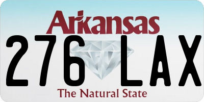 AR license plate 276LAX
