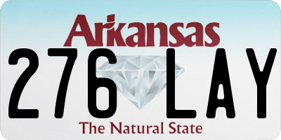 AR license plate 276LAY