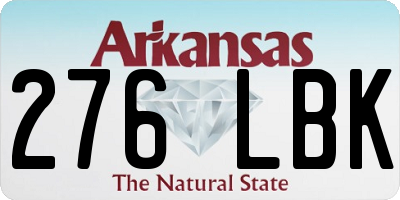 AR license plate 276LBK