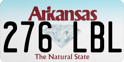 AR license plate 276LBL
