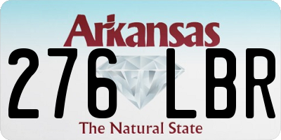AR license plate 276LBR