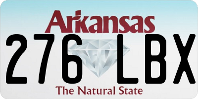 AR license plate 276LBX