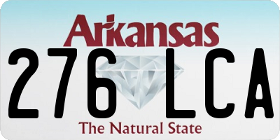 AR license plate 276LCA