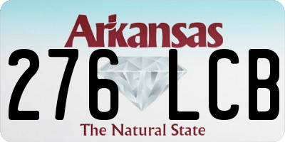 AR license plate 276LCB