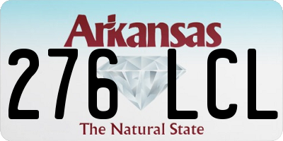 AR license plate 276LCL