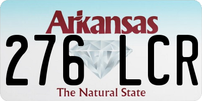 AR license plate 276LCR