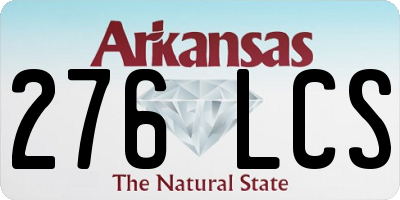 AR license plate 276LCS