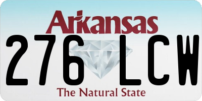 AR license plate 276LCW